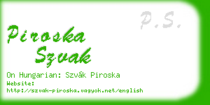 piroska szvak business card